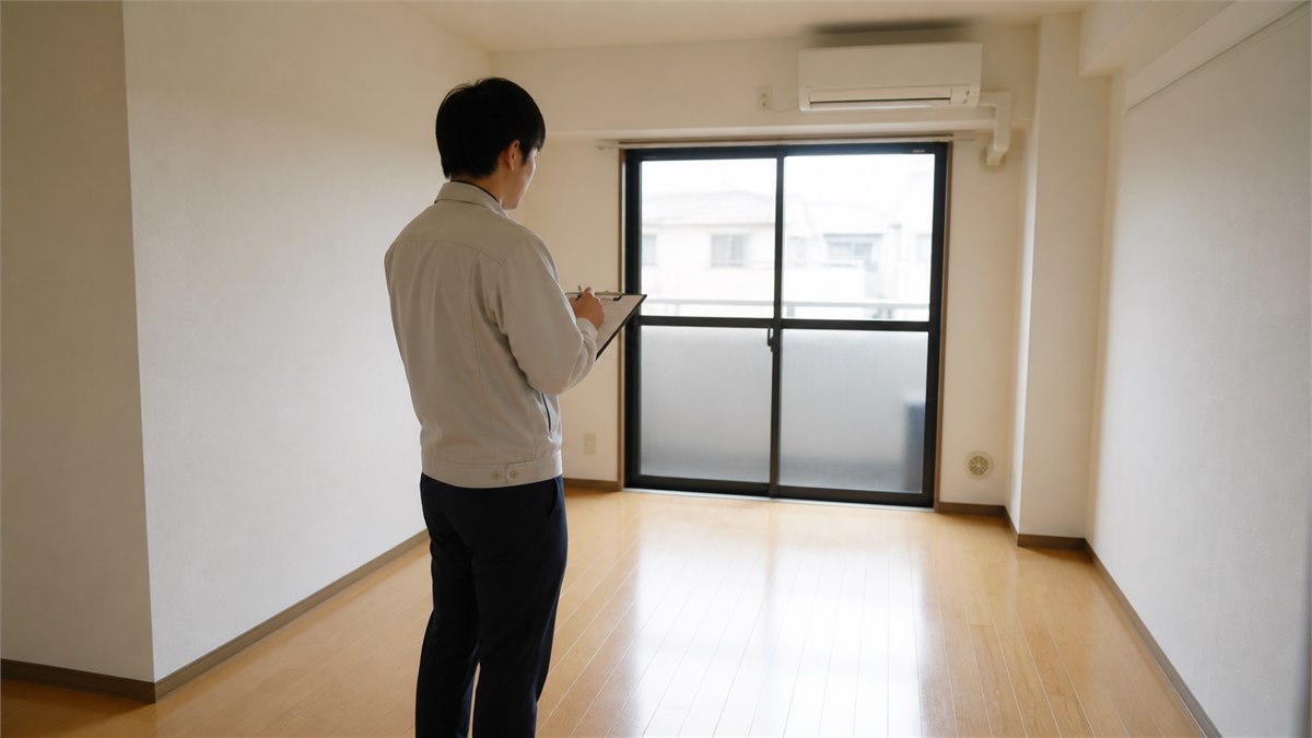 空室を確認する不動産会社スタッフ